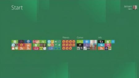 Start screen app icons in their birdseye view