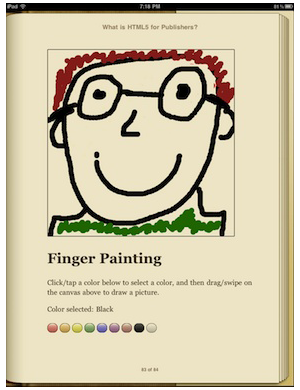 Author self-portrait in Finger Painting app in iBook